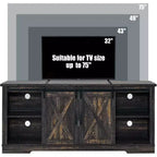Mobile TV da fattoria da 66 pollici per televisori da 75 pollici, mobile multimediale con anta scorrevole a granaio
