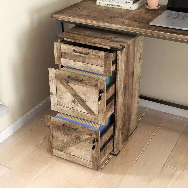 Schedario verticale a 3 cassetti in truciolato grigio larghezza 17,72 pollici