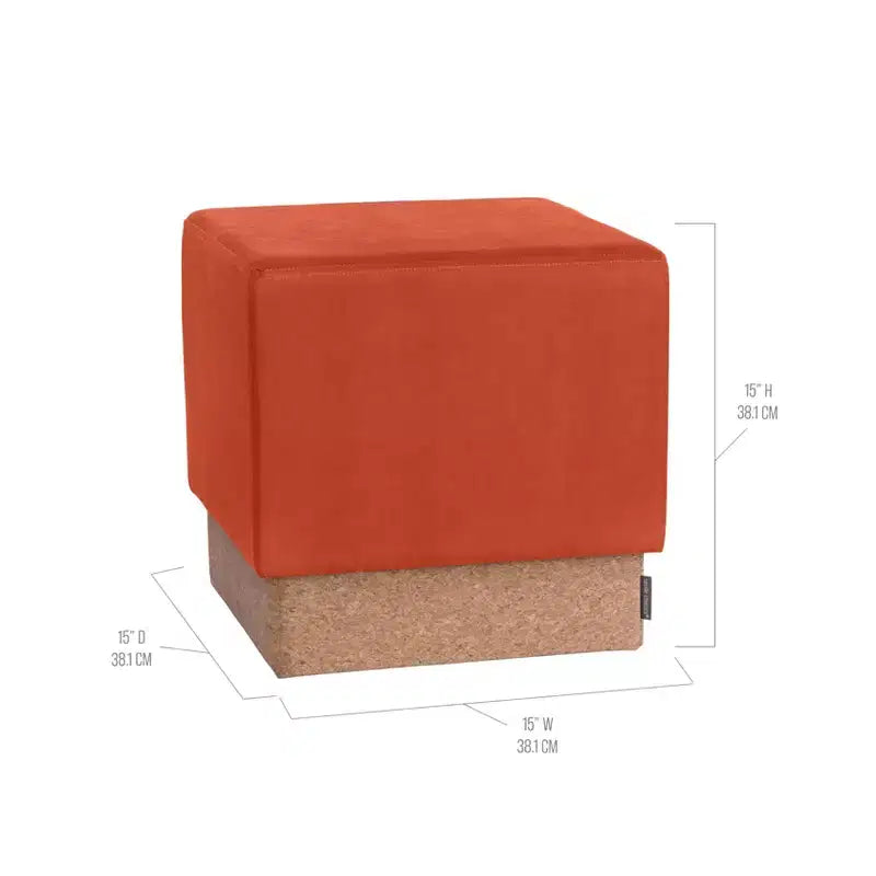 Pouf Contenitore Cubo in Tessuto di Sughero The Vineyard Collection