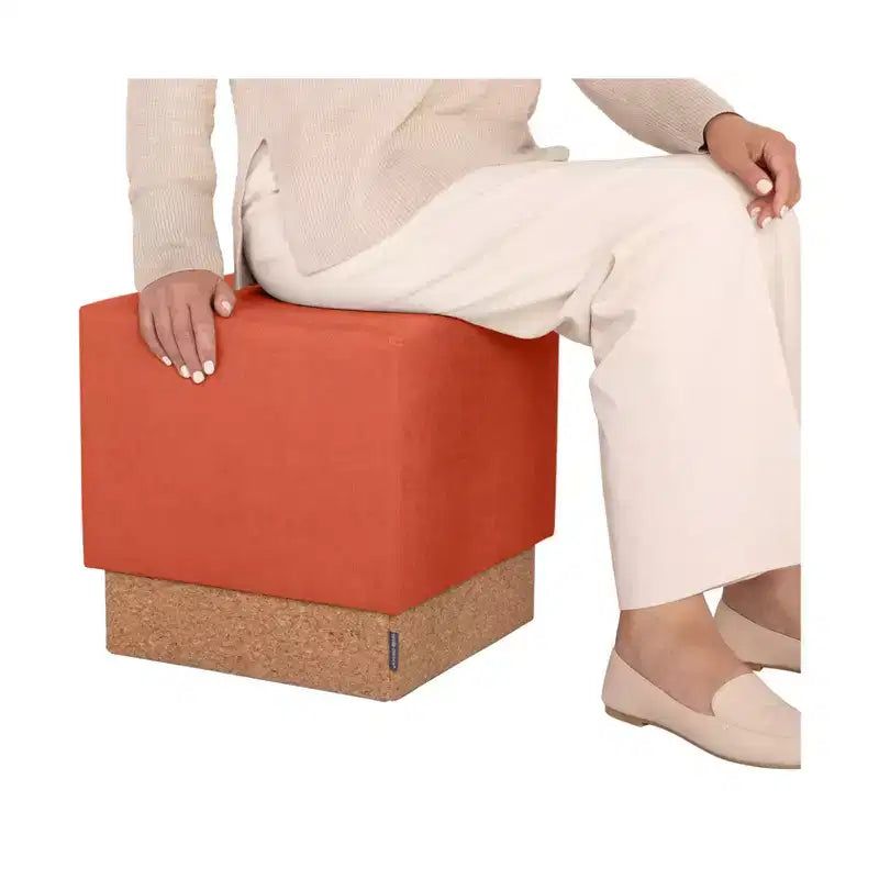 Pouf Contenitore Cubo in Tessuto di Sughero The Vineyard Collection