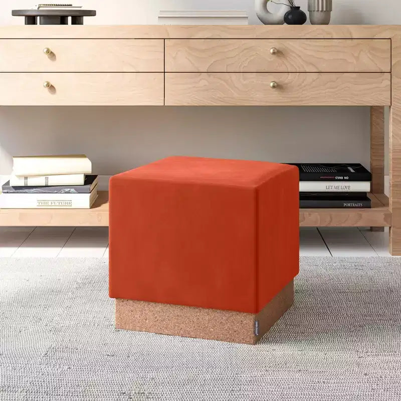 Pouf Contenitore Cubo in Tessuto di Sughero The Vineyard Collection