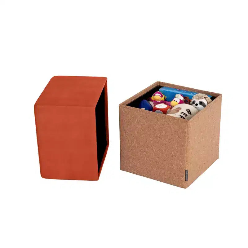 Pouf Contenitore Cubo in Tessuto di Sughero The Vineyard Collection