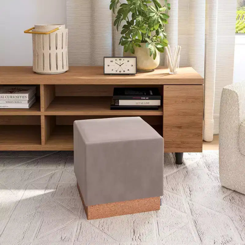 Pouf Contenitore Cubo in Tessuto di Sughero The Vineyard Collection
