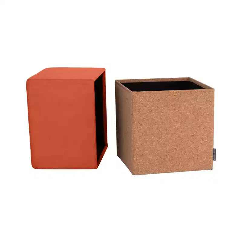 Pouf Contenitore Cubo in Tessuto di Sughero The Vineyard Collection