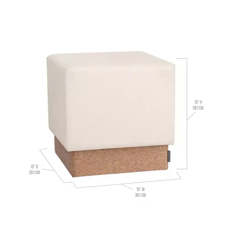 Pouf Contenitore Cubo in Tessuto di Sughero The Vineyard Collection