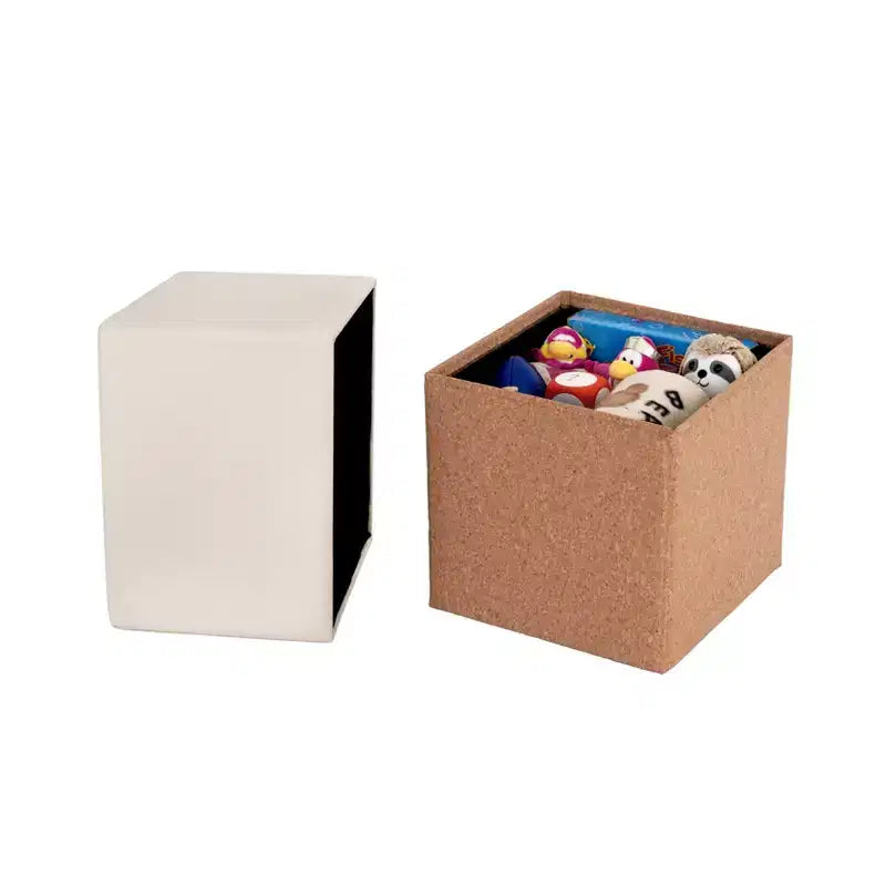 Pouf Contenitore Cubo in Tessuto di Sughero The Vineyard Collection