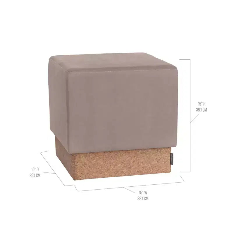 Pouf Contenitore Cubo in Tessuto di Sughero The Vineyard Collection