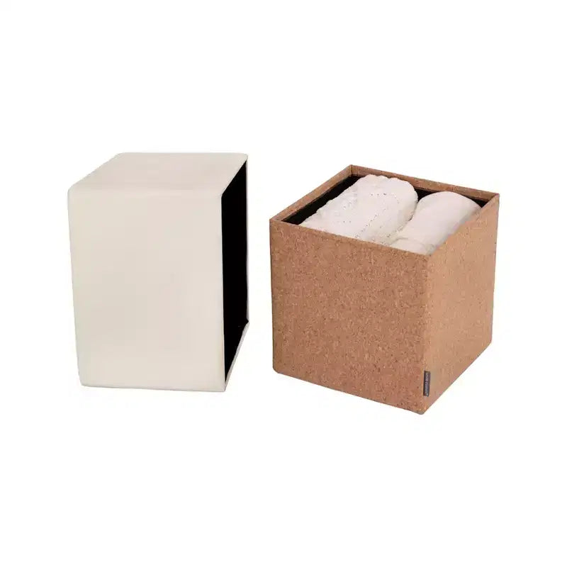 Pouf Contenitore Cubo in Tessuto di Sughero The Vineyard Collection