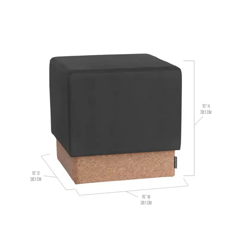 Pouf Contenitore Cubo in Tessuto di Sughero The Vineyard Collection