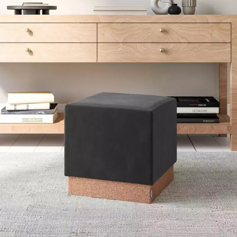 Pouf Contenitore Cubo in Tessuto di Sughero The Vineyard Collection