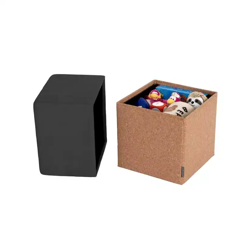 Pouf Contenitore Cubo in Tessuto di Sughero The Vineyard Collection