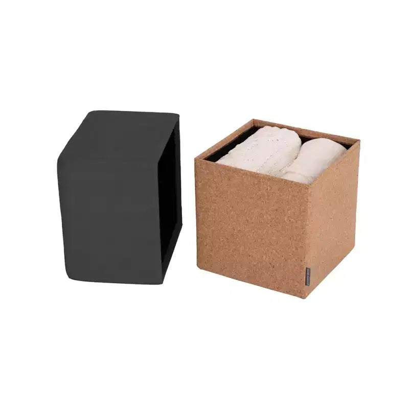 Pouf Contenitore Cubo in Tessuto di Sughero The Vineyard Collection