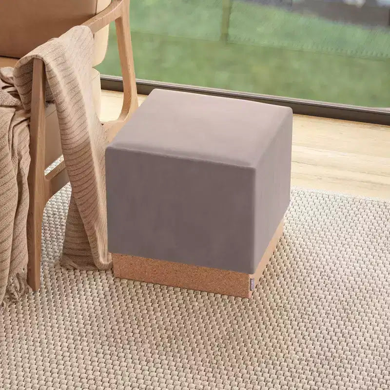 Pouf Contenitore Cubo in Tessuto di Sughero The Vineyard Collection