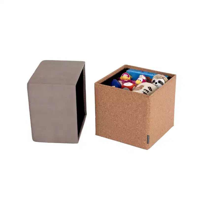 Pouf Contenitore Cubo in Tessuto di Sughero The Vineyard Collection