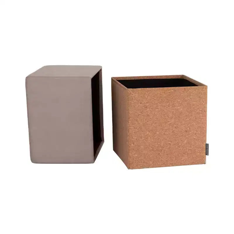 Pouf Contenitore Cubo in Tessuto di Sughero The Vineyard Collection