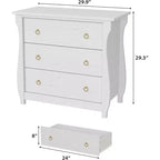 Cassettiera a 3 cassetti Comò alto moderno Boho con gambe curve, dettagli in rattan e contenitore versatile per camera da letto, soggiorno, ingresso o balcone