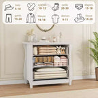 Cassettiera a 3 cassetti Comò alto moderno Boho con gambe curve, dettagli in rattan e contenitore versatile per camera da letto, soggiorno, ingresso o balcone
