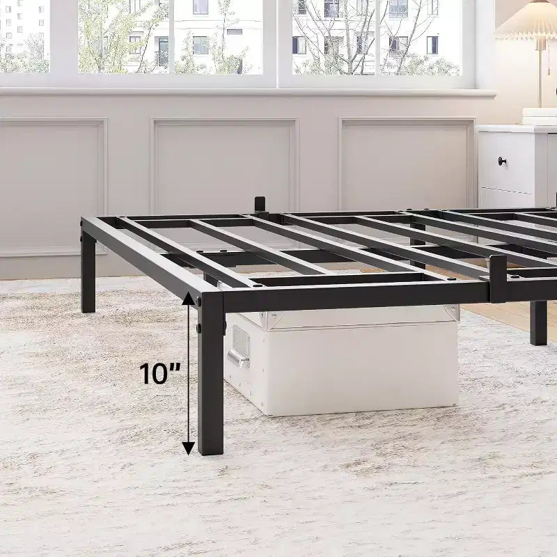 Struttura Letto in Metallo, Base Letto a Piattaforma con Robuste Doghe in Acciaio, con Spazio Contenitore Sotto il Letto per Camera da Letto e Appartamento - Nessun Box Spring Necessario, Silenzioso, Facile da Montare