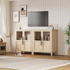 Credenza a Buffet con 2 Ante in Vetro - Armadio Contenitore Grande da 74 cm, Stile Moderno Rustico, Adatta per Cucina, Sala da Pranzo e Soggiorno