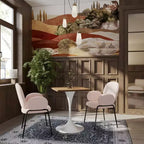 Tavolo da pranzo quadrato Verve 24 - Tavolo da caffè d'accento moderno con piano in MDF e base a piedistallo bianca per cucina, casa e bar