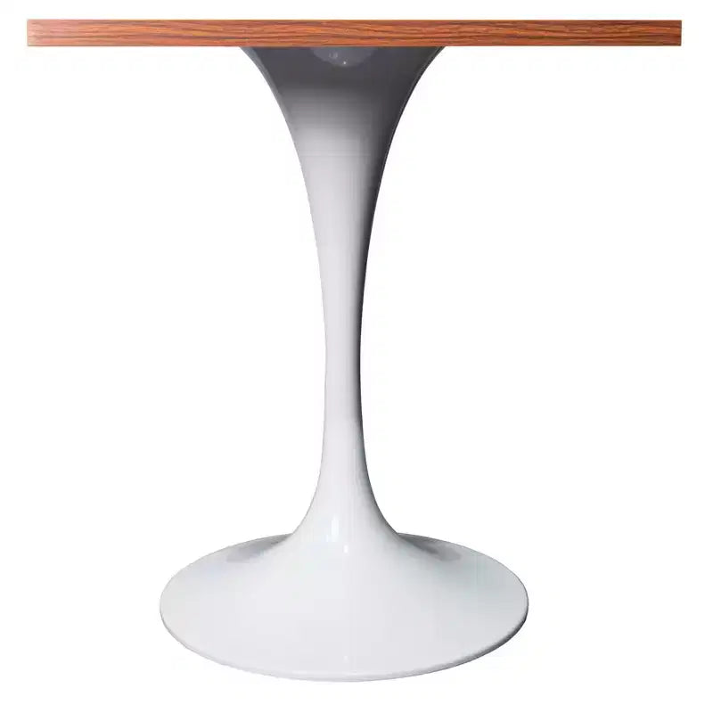 Tavolo da pranzo quadrato Verve 24 - Tavolo da caffè d'accento moderno con piano in MDF e base a piedistallo bianca per cucina, casa e bar