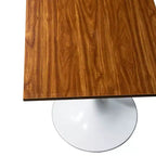 Tavolo da pranzo quadrato Verve 24 - Tavolo da caffè d'accento moderno con piano in MDF e base a piedistallo bianca per cucina, casa e bar
