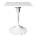 Tavolo da pranzo quadrato Verve 24 - Tavolo da caffè d'accento moderno con piano in MDF e base a piedistallo bianca per cucina, casa e bar