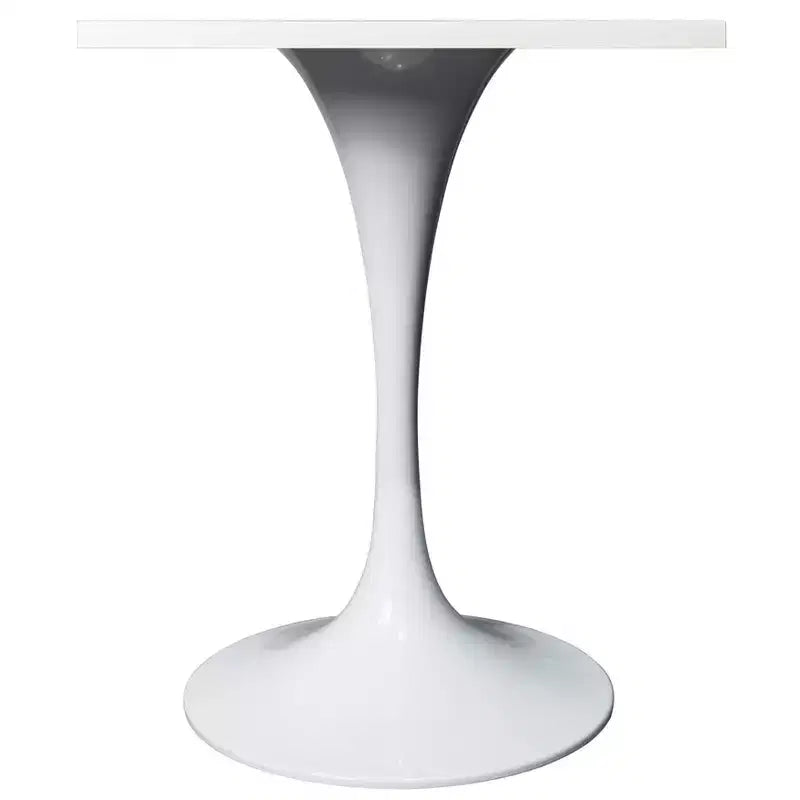 Tavolo da pranzo quadrato Verve 24 - Tavolo da caffè d'accento moderno con piano in MDF e base a piedistallo bianca per cucina, casa e bar