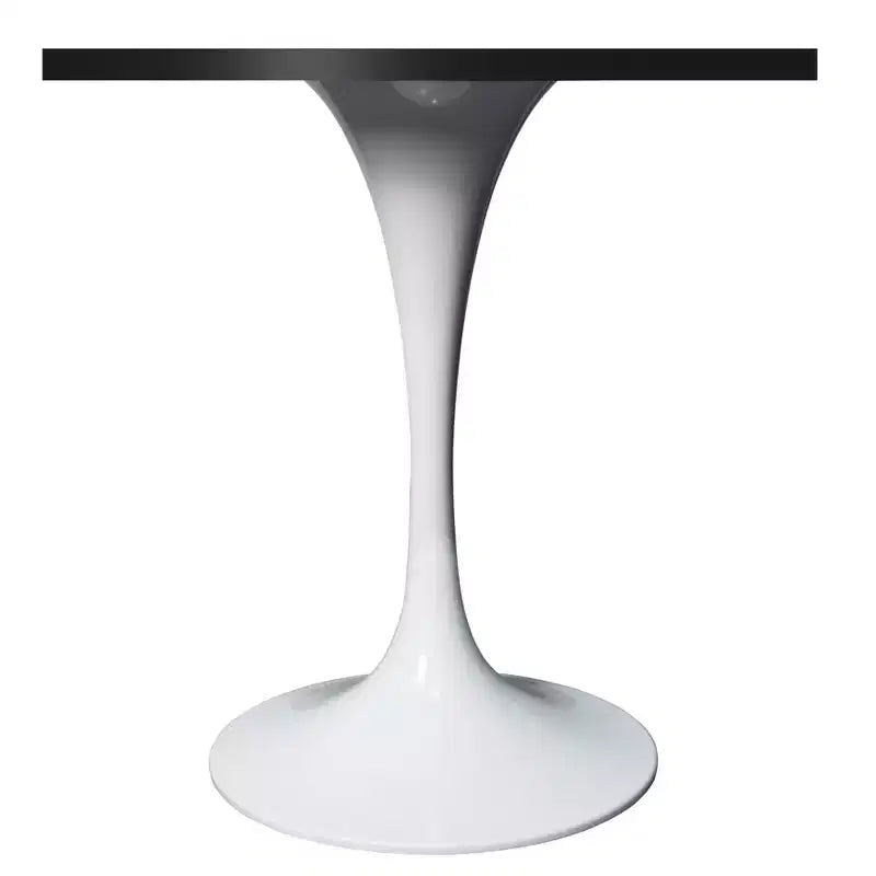 Tavolo da pranzo quadrato Verve 24 - Tavolo da caffè d'accento moderno con piano in MDF e base a piedistallo bianca per cucina, casa e bar