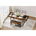 Dining Table Set for 4 with Bench, with Storage Rack, Drawers, Wooden Dining Chairs, Modern Compact Design, Multi-Functional Dining Table