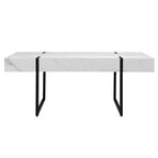 Rangley Modern Faux Marble Cocktail Table - White - SEI