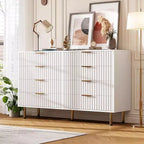 54 Wide Modern Chest of Drawers, 8 Drawer Dresser for Bedroom, Wooden Dresser Organizer, Large Double Dressers TV Stand, for Living Room, Hallway