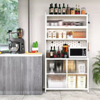 Chic Crate Dispensa in metallo a 6 livelli con sportello ribaltabile e pannello forato alta 73'' - Pensile Antiribaltamento per Cucina/Sala da pranzo/Soggiorno
