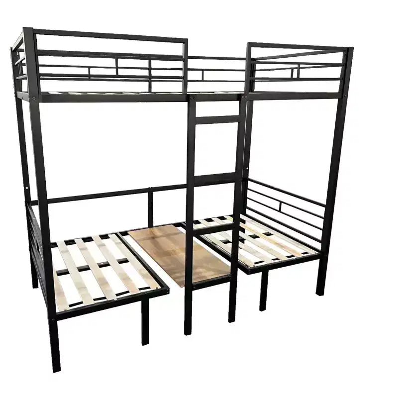 Letto a soppalco trasformabile a castello gemello su gemello/completo su completo con scrivania, letti a castello in metallo che si trasformano in spazio studio, letto a soppalco robusto per bambini e ragazzi