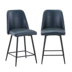 Jofran,Mid-Century Modern Faux Leather Upholstered Counter Height Barstool (Set of 2)
