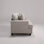 Set soggiorno a 3 pezzi, divano e divanetto in ciniglia modern farmhouse con borchie, poltrona floreale.
