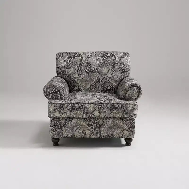 Set soggiorno a 3 pezzi, divano e divanetto in ciniglia modern farmhouse con borchie, poltrona floreale.