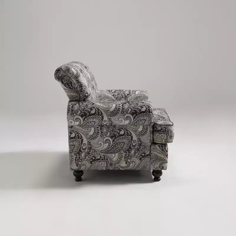 Set soggiorno a 3 pezzi, divano e divanetto in ciniglia modern farmhouse con borchie, poltrona floreale.