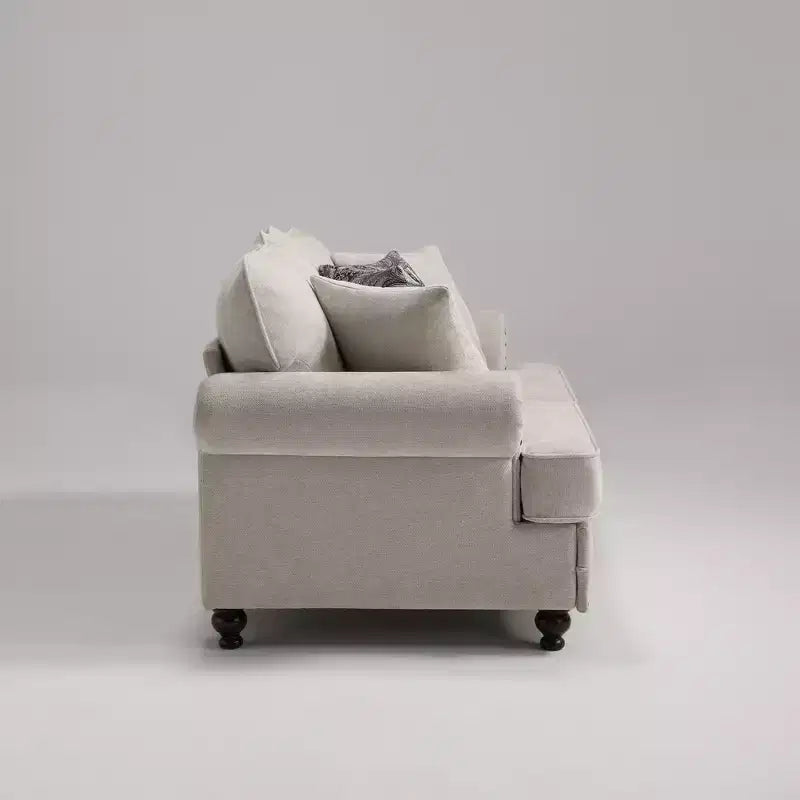 Set soggiorno a 3 pezzi, divano e divanetto in ciniglia modern farmhouse con borchie, poltrona floreale.