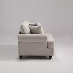 Set soggiorno a 3 pezzi, divano e divanetto in ciniglia modern farmhouse con borchie, poltrona floreale.