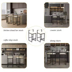 2 Sgabelli da bar da 24,8" (63 cm), sedie da bar moderne industriali con schienale e poggiapiedi, sgabelli da isola da cucina con seduta imbottita, beige