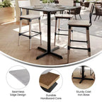 Acadia Tabletop con tecnologia TopGuard HPL e base alta da bar