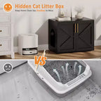 Mobile Lettiera per Gatti Grande, Mobili Lettiera Nascosta per Gatti con 2 Porte e Cuscinetti, Mobiletto Lettiera per Gatti in Legno per la Casa