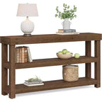 Lantine Solid Wood Entryway Console Table, 63-Inch Narrow Sofa Table Behind The Couch with Storage Shelves for Hallway Foyer Living Room