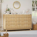 Fluted 8 Drawers Dresser, Modern Wood Chest, Curved Profile Design, for Bedroom, Living Room