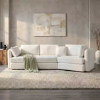 Christopher Knight Home Landon Modern 116.5 Upholstered Curved 3-Seater Modular Sofa with Movable Cushions and 2 Pillows