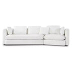 Divano modulare curvo Landon Modern 116.5 a 3 posti imbottito con cuscini mobili e 2 cuscini decorativi
