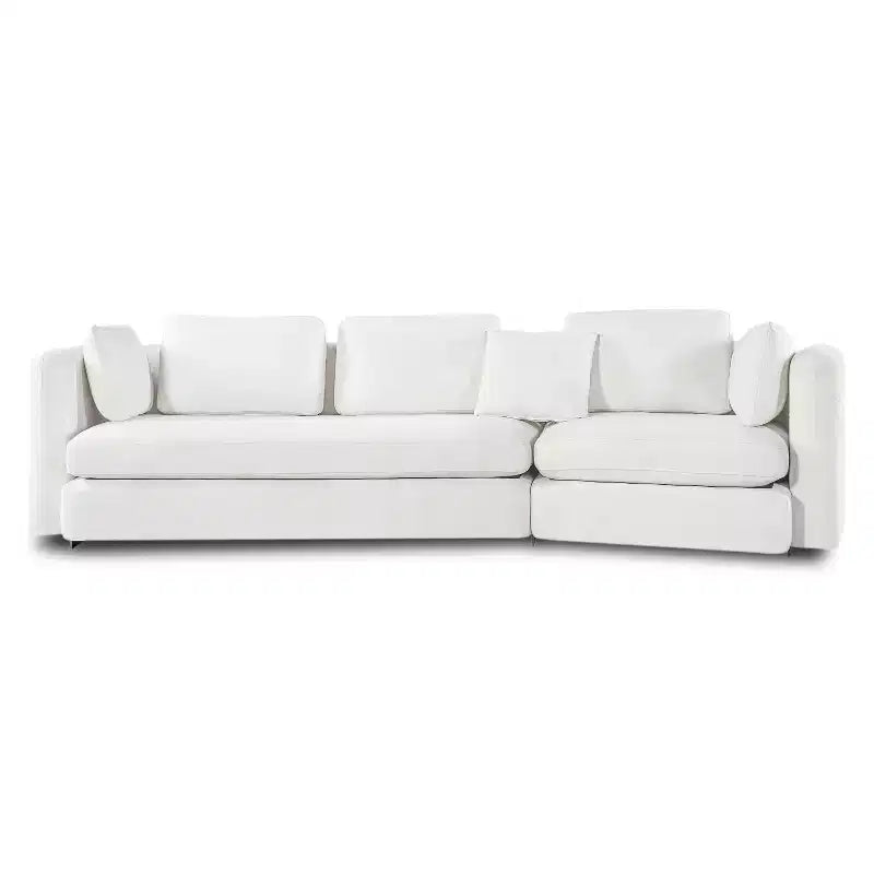 Divano modulare curvo Landon Modern 116.5 a 3 posti imbottito con cuscini mobili e 2 cuscini decorativi