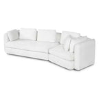 Divano modulare curvo Landon Modern 116.5 a 3 posti imbottito con cuscini mobili e 2 cuscini decorativi
