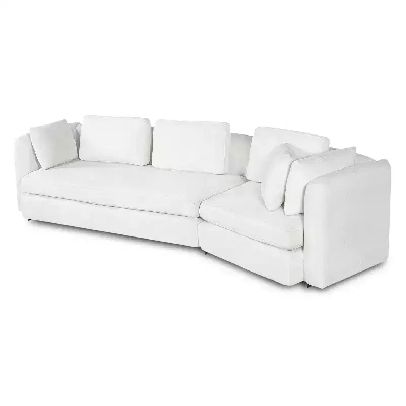 Divano modulare curvo Landon Modern 116.5 a 3 posti imbottito con cuscini mobili e 2 cuscini decorativi